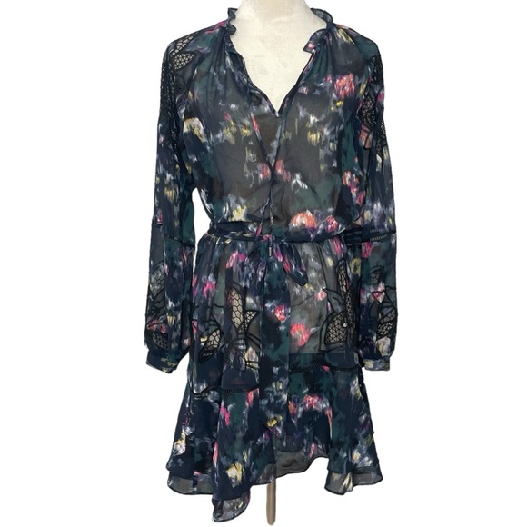 NWT Reiss Kensie Smudge Embroidered Mini Floral Print - Picture 2 of 12